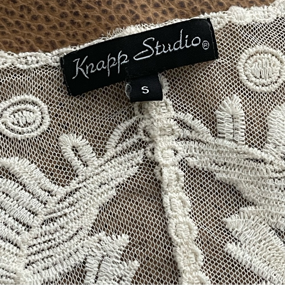 Knapp Studio Ivory Lace Kimono Cardigan Size S (but roomy) - Picture 8 of 13